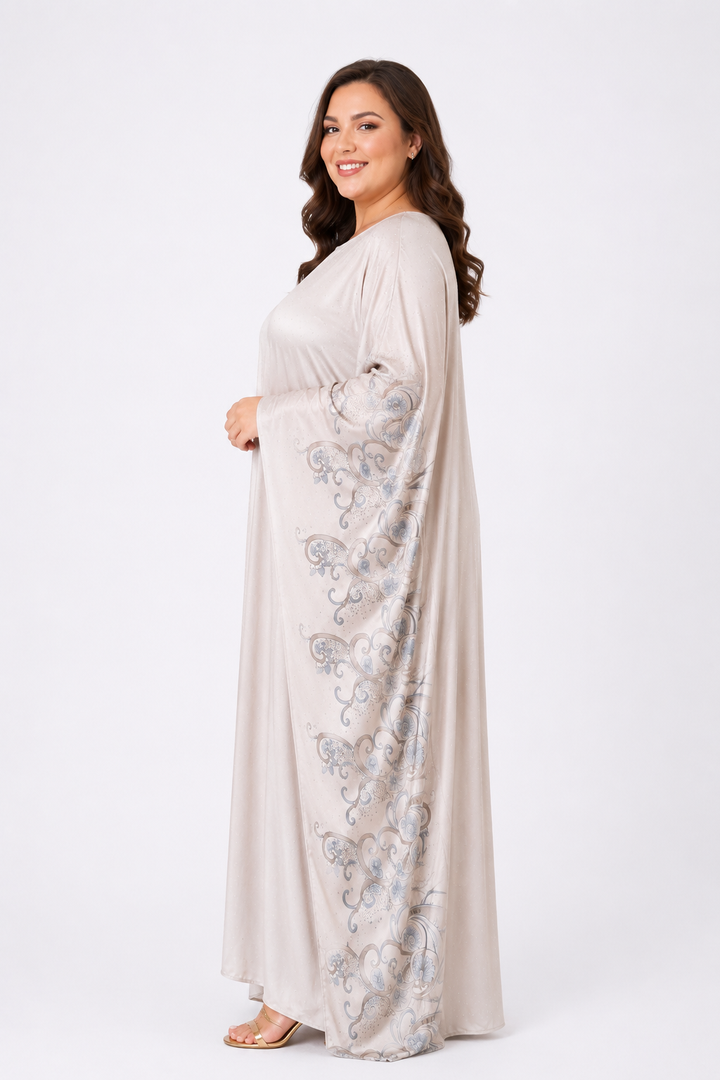 Robe Ryna - longue fluide à manches larges
