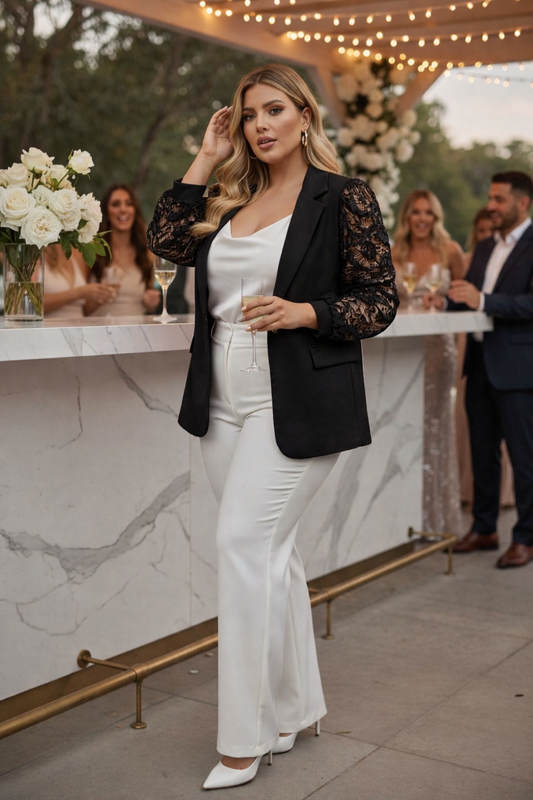 Veste Femme Chic Manches Dentelles