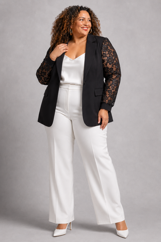 Veste Femme Chic Manches Dentelles