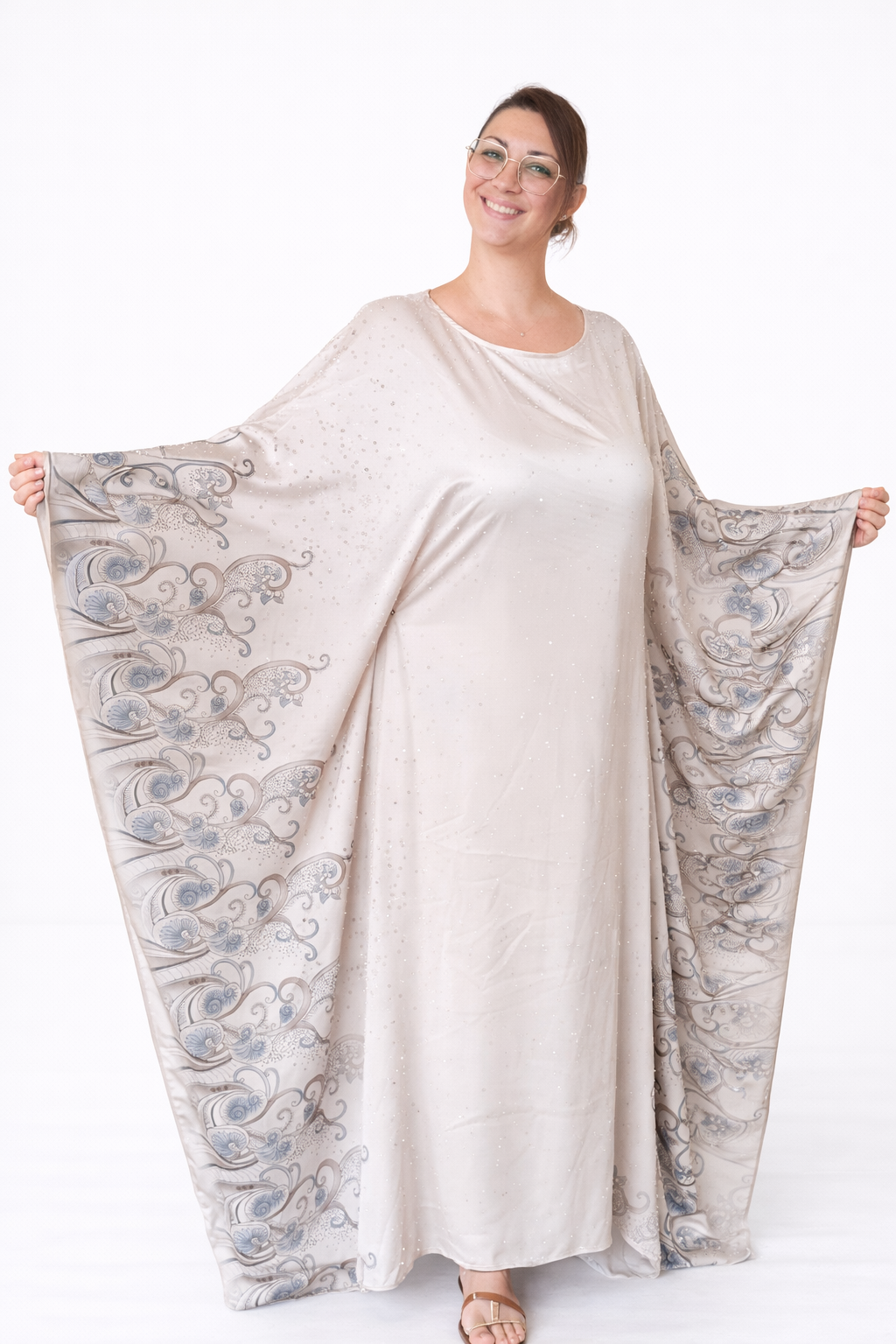 Robe Ryna - longue fluide à manches larges