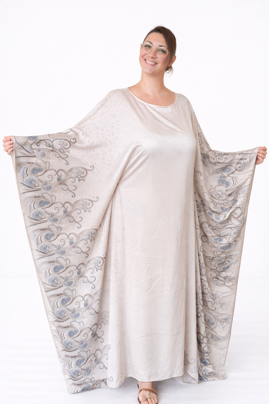 Robe Ryna - longue fluide à manches larges