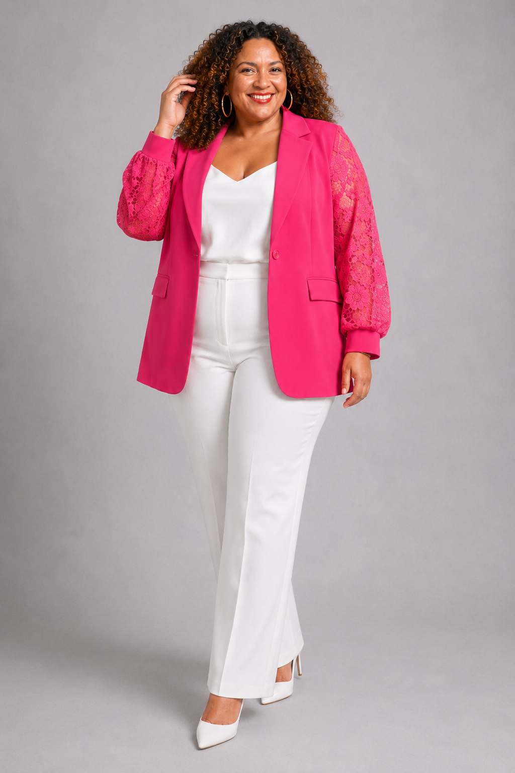 Veste Femme Chic Manches Dentelles