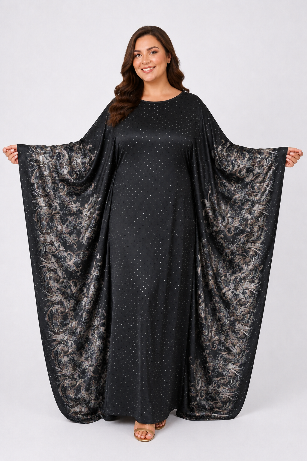 Robe Ryna - longue fluide à manches larges