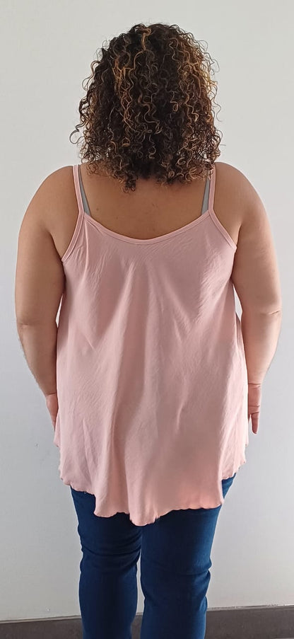 Débardeur Fluide Long Rose