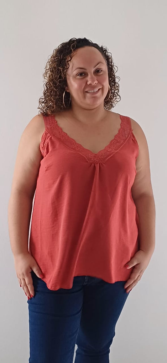 Top à Dentelle Terracotta