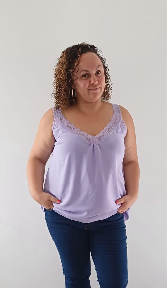 Top à Dentelle Mauve