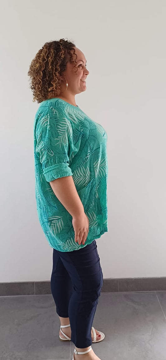 Blouse Turquoise à poches