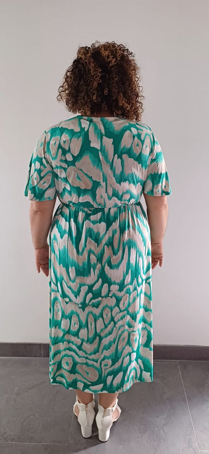 Robe Longue Fluide Vert D'eau Grande Taille