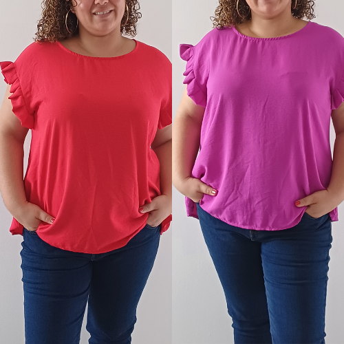 Blouse col rond fluide femme grande taille chic et raffinée