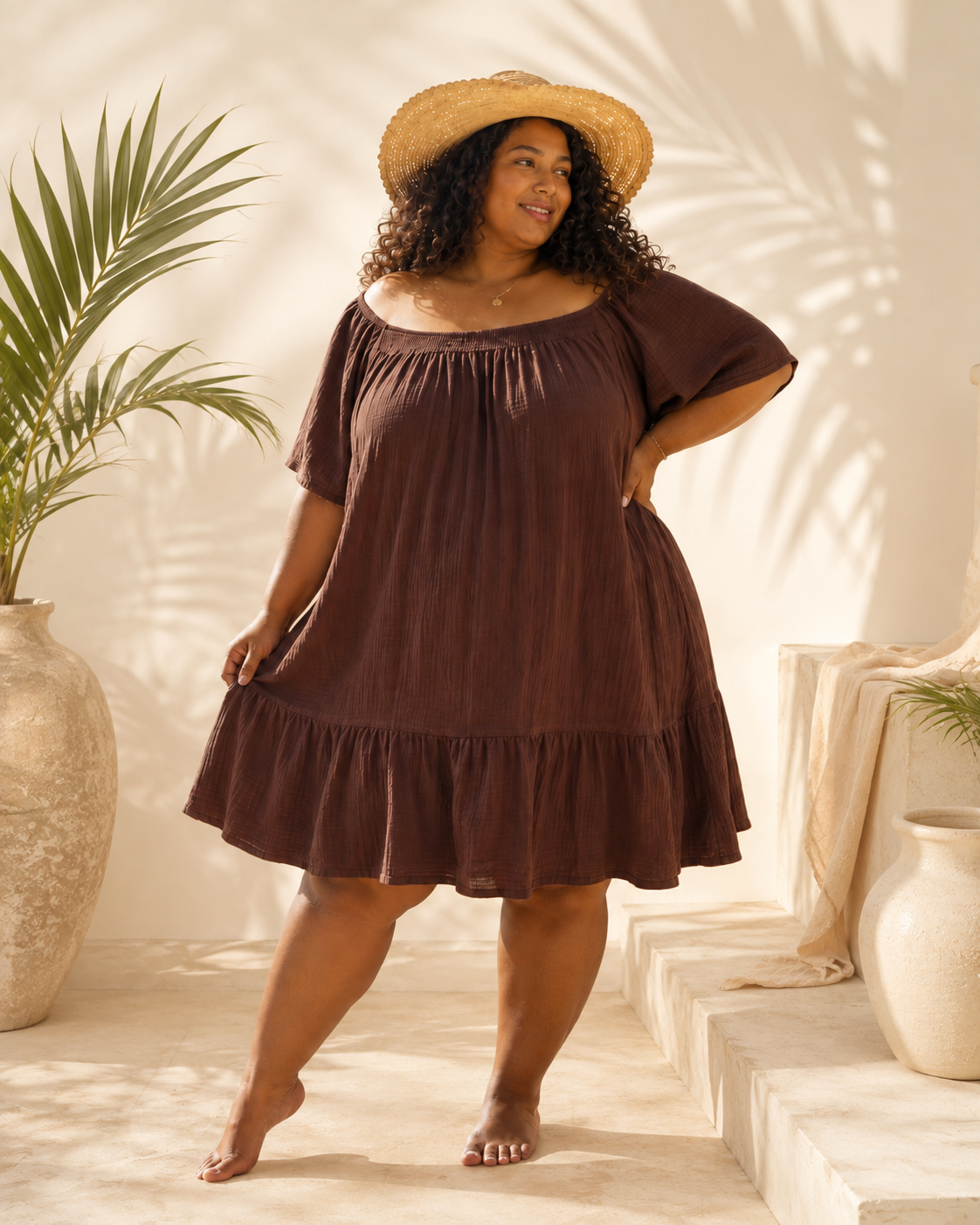 Robe Niya Gaze De Coton - Curvy