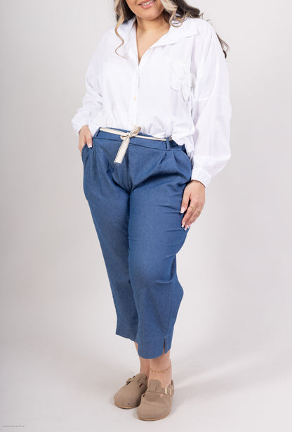 Pantacourt en Jean Stretch Bleu