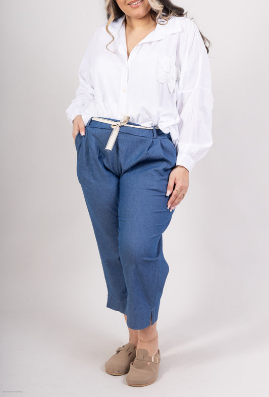 Pantacourt en Jean Stretch Bleu