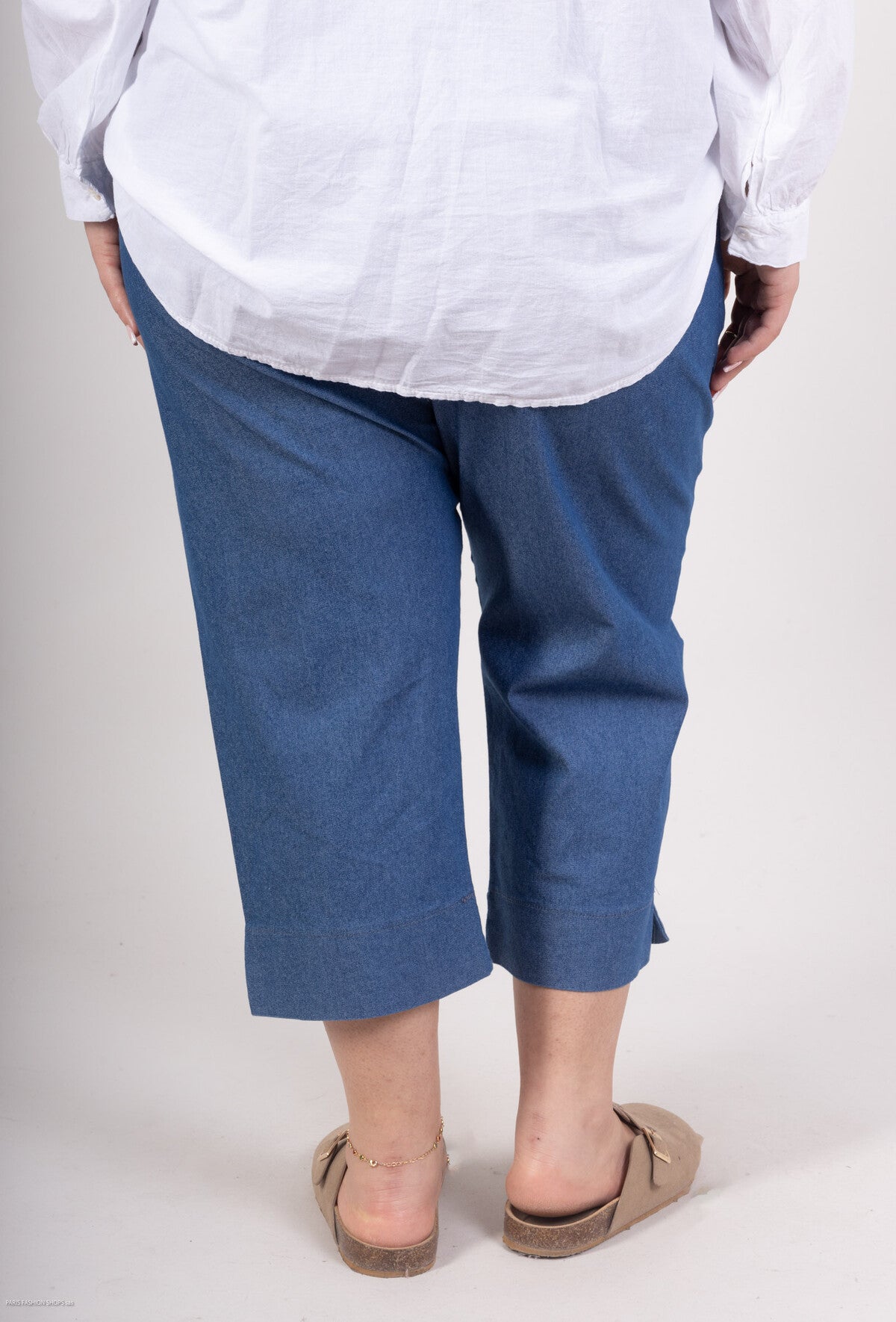 Pantacourt en Jean Stretch Bleu