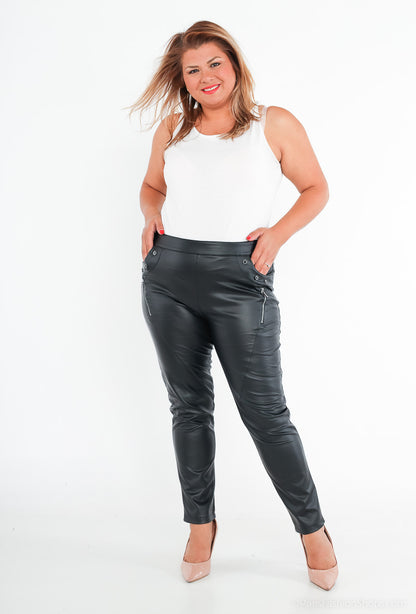 Pantalon Simili Cuir Noir