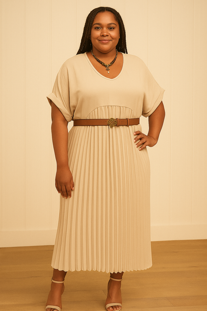 Robe gaufré en viscose grande taille