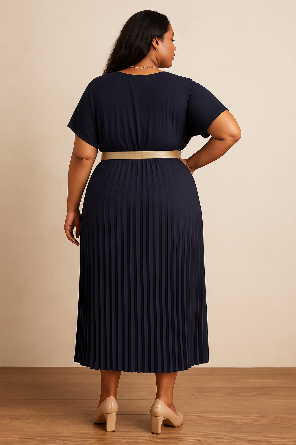 Robe gaufré en viscose grande taille