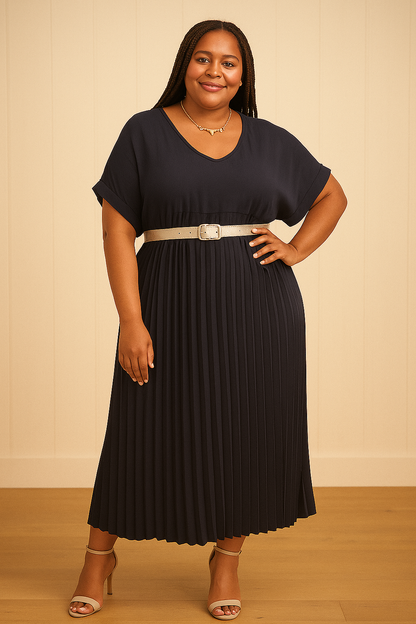 Robe gaufré en viscose grande taille