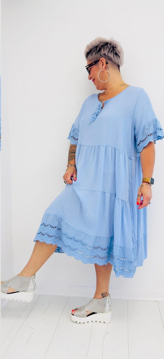 Robe Pour Femme en Viscose Bleu Ciel