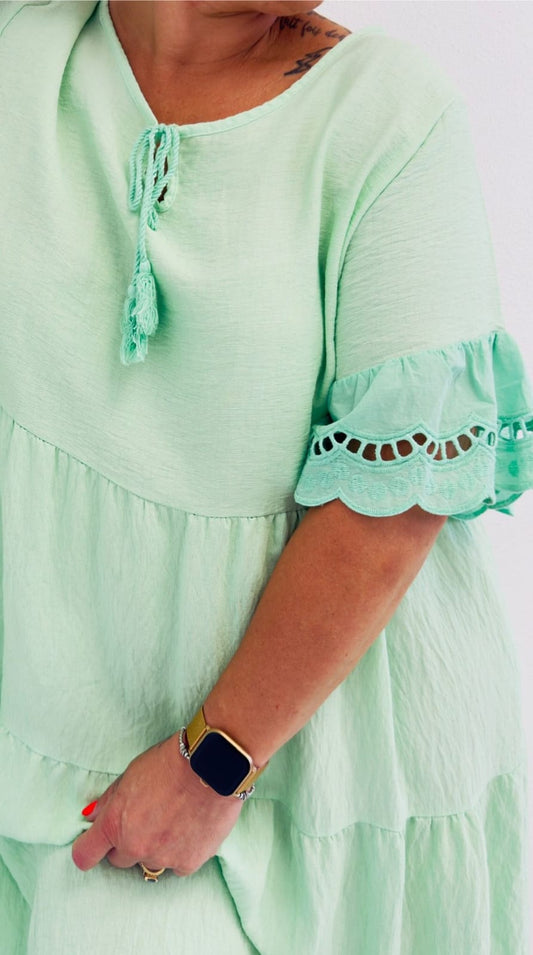 Robe Pour Femme en Viscose Vert D'Eau