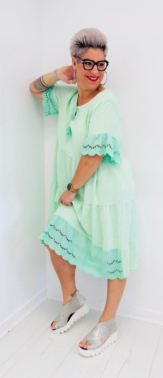 Robe Pour Femme en Viscose Vert D'Eau